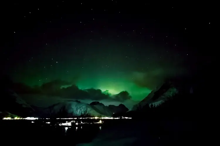 Norway, Svolvaer, Northern Lights, Lofoten Islands
