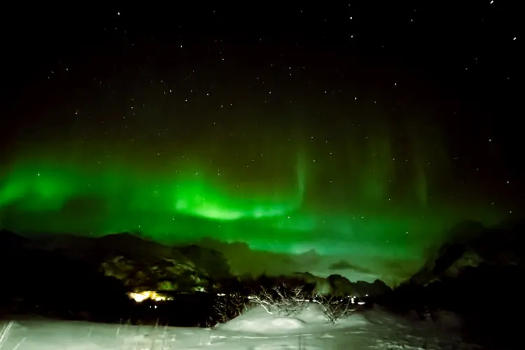 Norway, Svolvaer, Northern Lights, Lofoten Islands