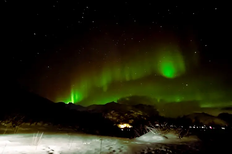 Norway, Svolvaer, Northern Lights, Lofoten Islands