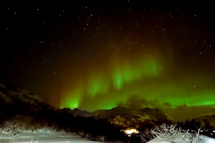 Norway, Svolvaer, Northern Lights, Lofoten Islands