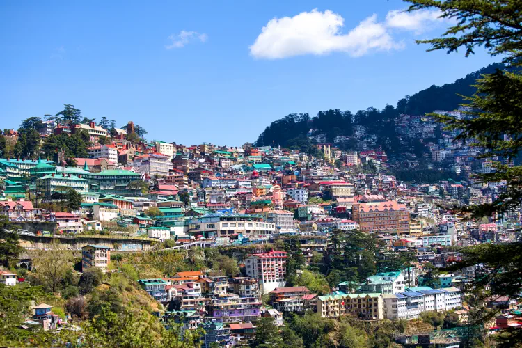 India, Shimla, Town view