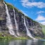 Norway, Seven Sisters Waterfall, Geirangerfjord