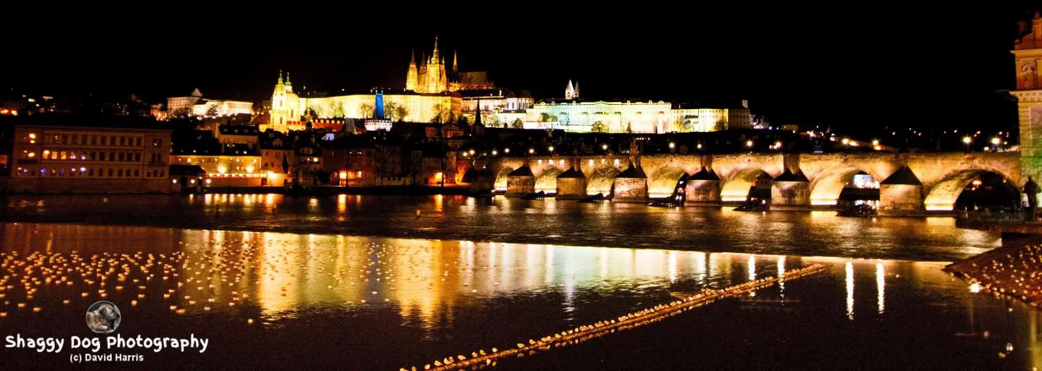 Czechia, Prague, Prague Castle at night