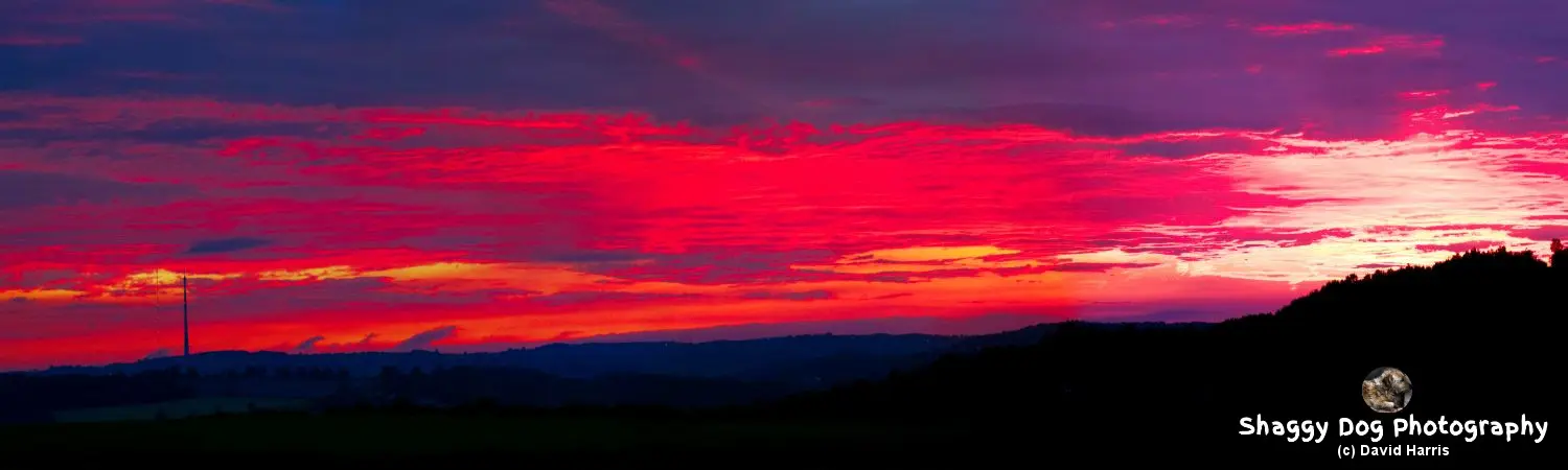 Yorkshire, Emley Moor, Sunset