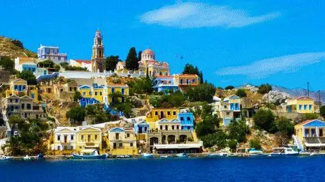 Greece, Rhodes, Symi Harbour