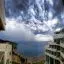 Greece, Rhodes, Dark skies ove Faliraki